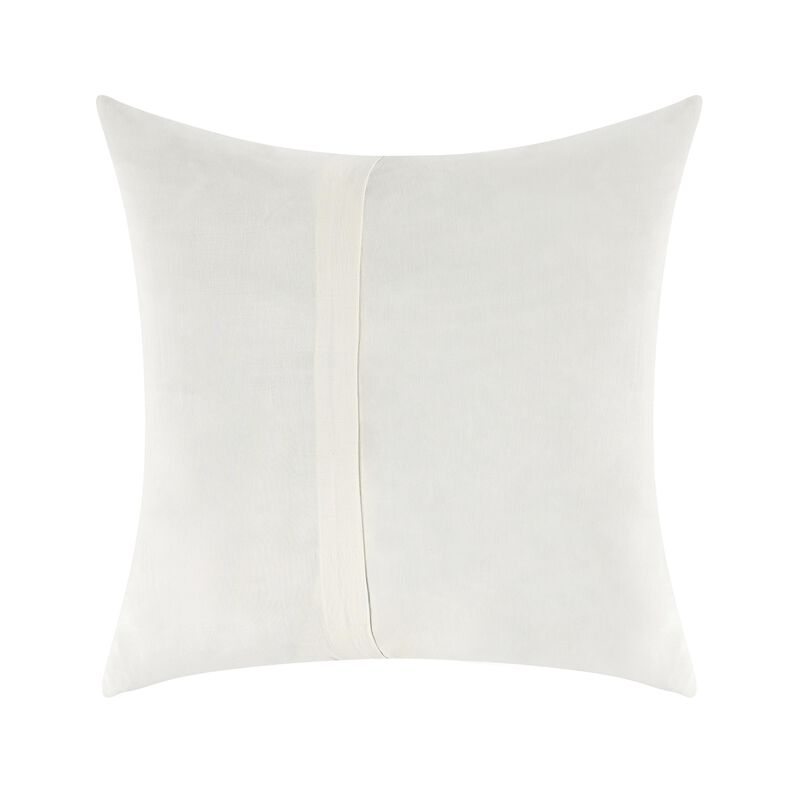 Paula Square Euro Pillow Sham, Soft Ivory Stone Washed Hemp, 26 Inch - Benzara