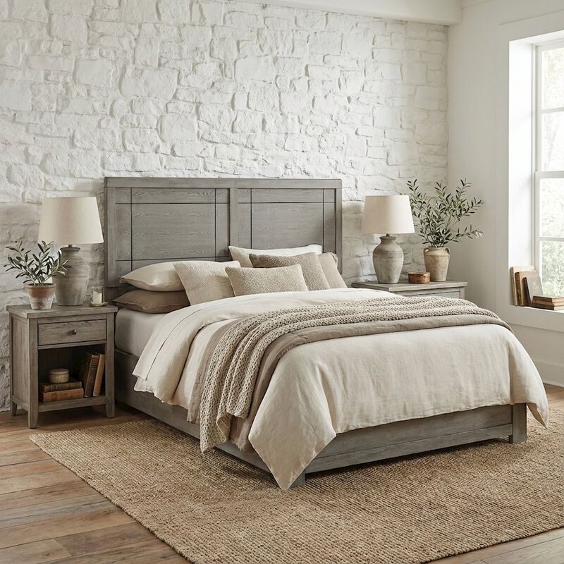 Twin Wood Headboard with Classic Design and Durable Construction image number 2
