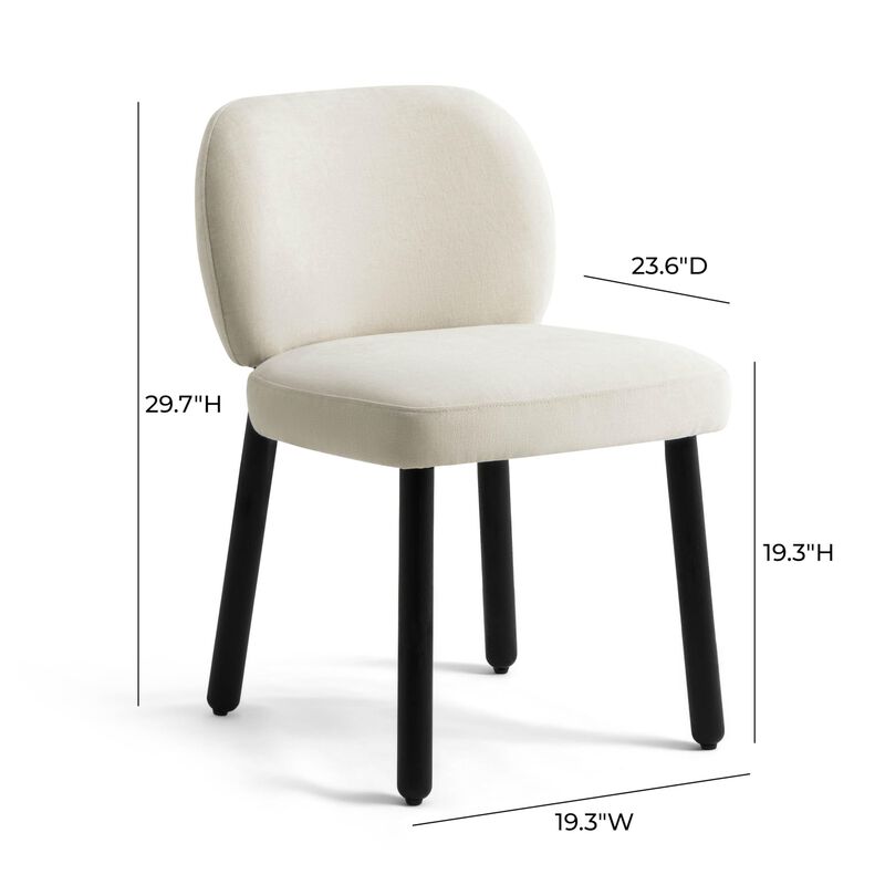 Tov Furniture Foxy Cream Basketweave Chenille Dining Chair image number 1