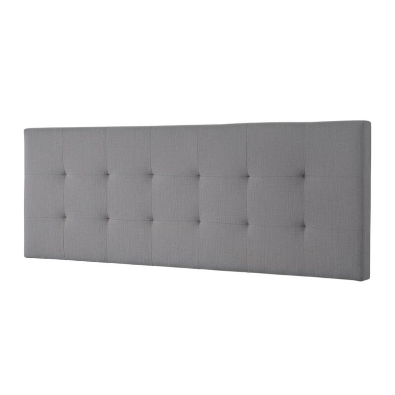 Gray Upholstered King Headboard with Rubberwood Frame and Stylish Design image number 0