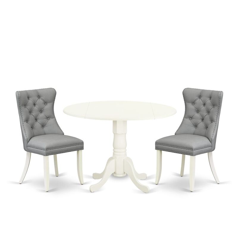 3 Piece Dinette Set for Small Spaces Consists of a Round Dining Table