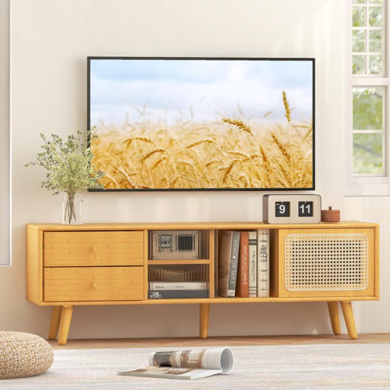 Hivvago Bamboo TV Stand for TV