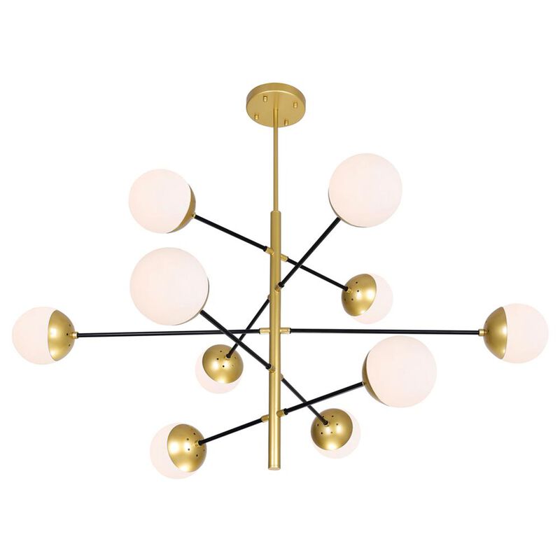 CWI Lighting Compass 10 Light Chandelier With Medallion Gold Finish