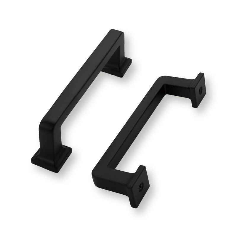 khtumeware 6 Pack Matte Black Cabinet Pulls, 3 Inch(76mm) Hole Centers Solid Cabinet Handles Kitchen Hardware Straight Bar for C