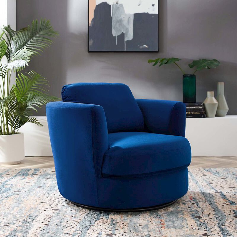 Pirouette Performance Velvet Swivel Armchair image number 5