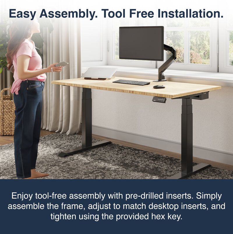 Desky Dual Bamboo Sit Stand Desk image number 4