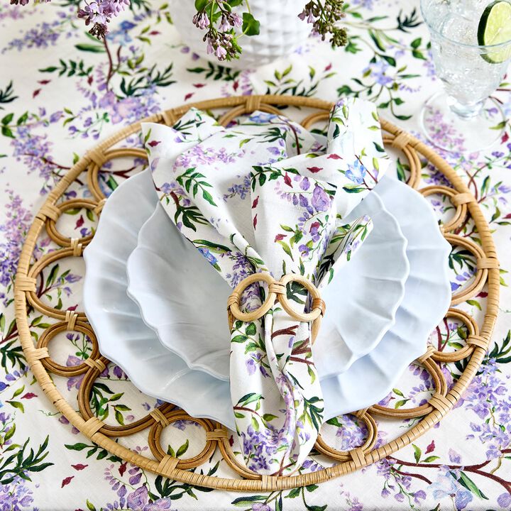 Solino Home 100% Pure Linen Dinner Napkins 20 x 20 Inch Set of 4 - Lilacs