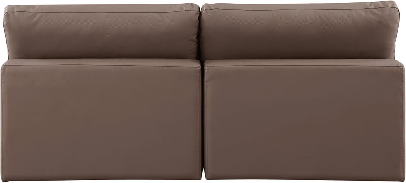 Meridian Furniture Comfy Brown Vegan Leather Modular Sofa image number 2