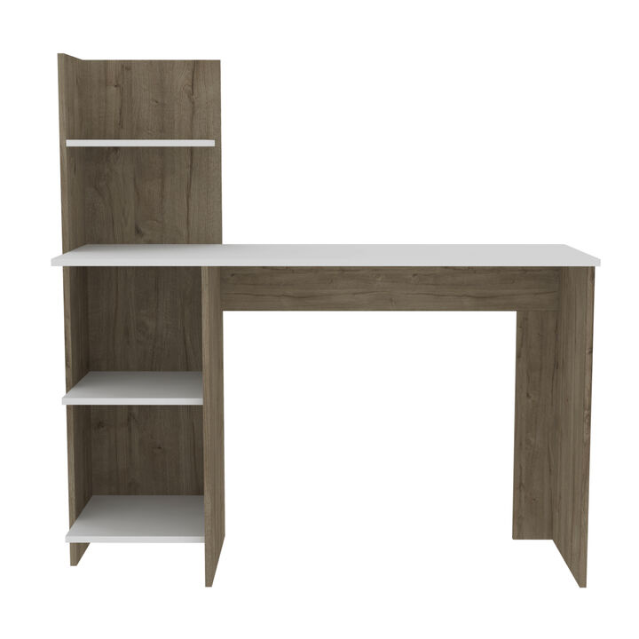 Streamdale Vilna 120 Writing Desk, Four Shelves - Light Oak White
