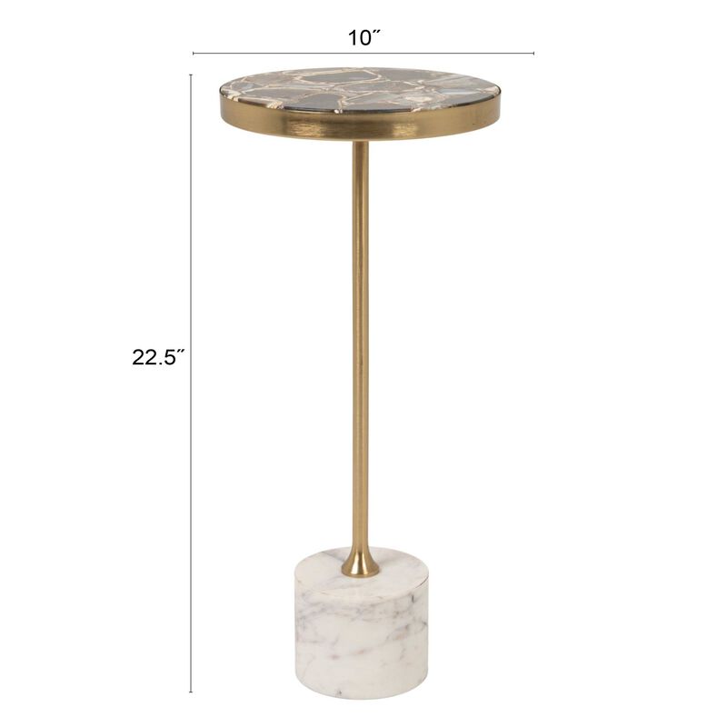 Round Marble Accent Table with Agate Top image number 2