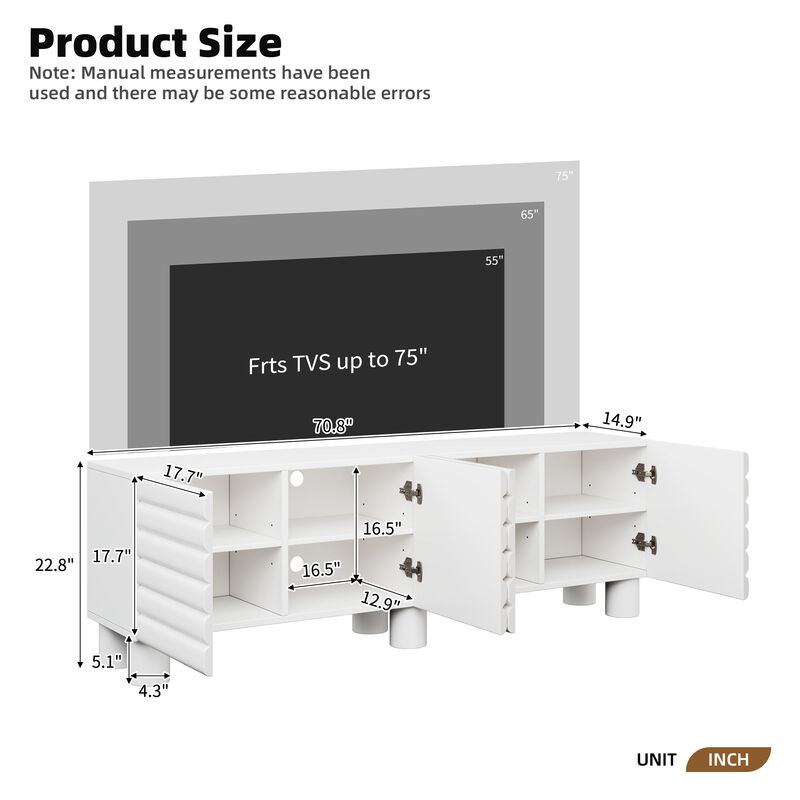 Clihome Modern Media TV Cabinet for Living Room image number 4