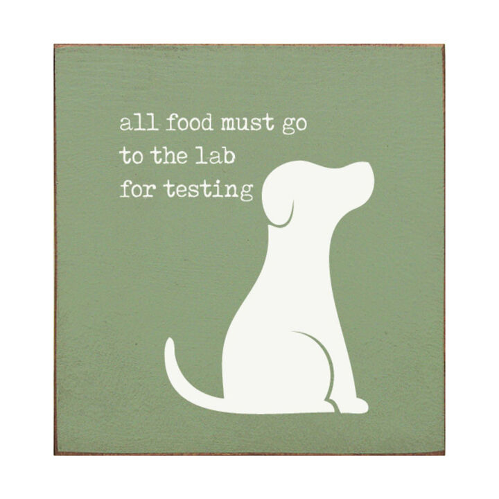 Pet Lover Wood Wall Sign All Food Must Go To The Lab For Testing Solid Pine Decor