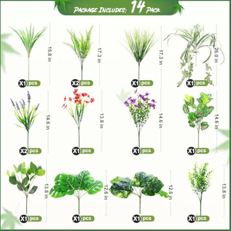 Artificial Greenery Plants UV Resistant Garden Porch Decor image number 3