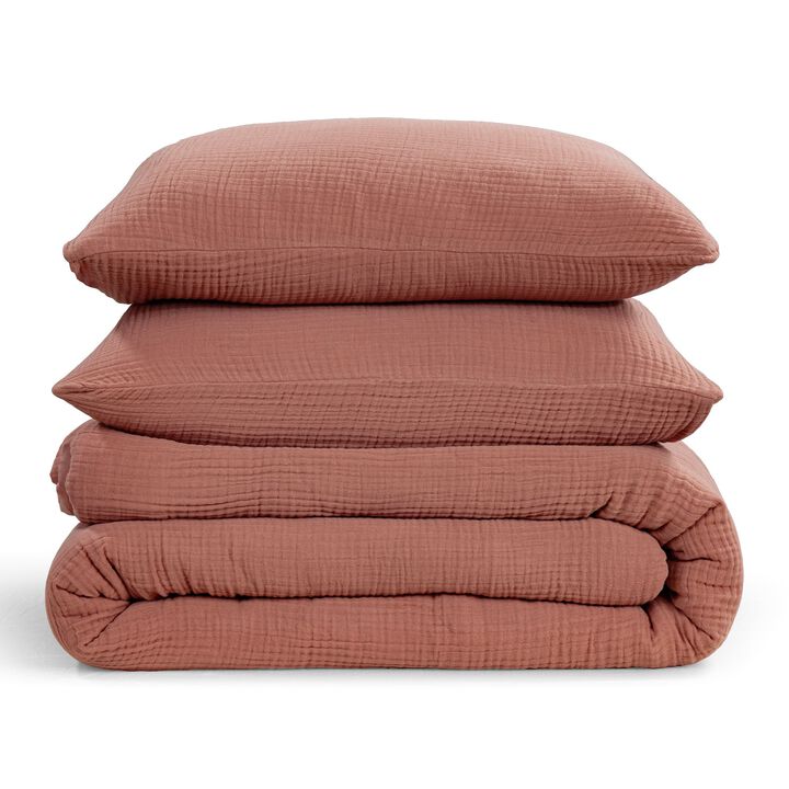Cotton Voile Clay Twin Comforter Set