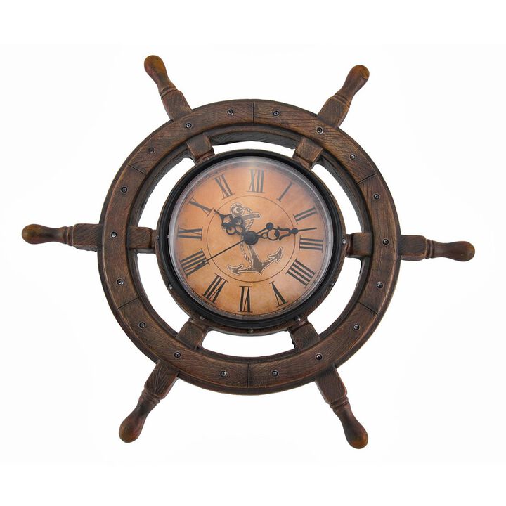 Master Of Destiny Ships Wheel Nautical Wall Clock 115 Inch
