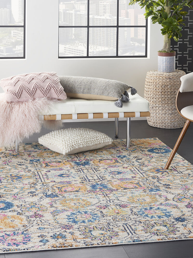 Passion PSN01 Ivory/Multicolor 5' x Round Rug