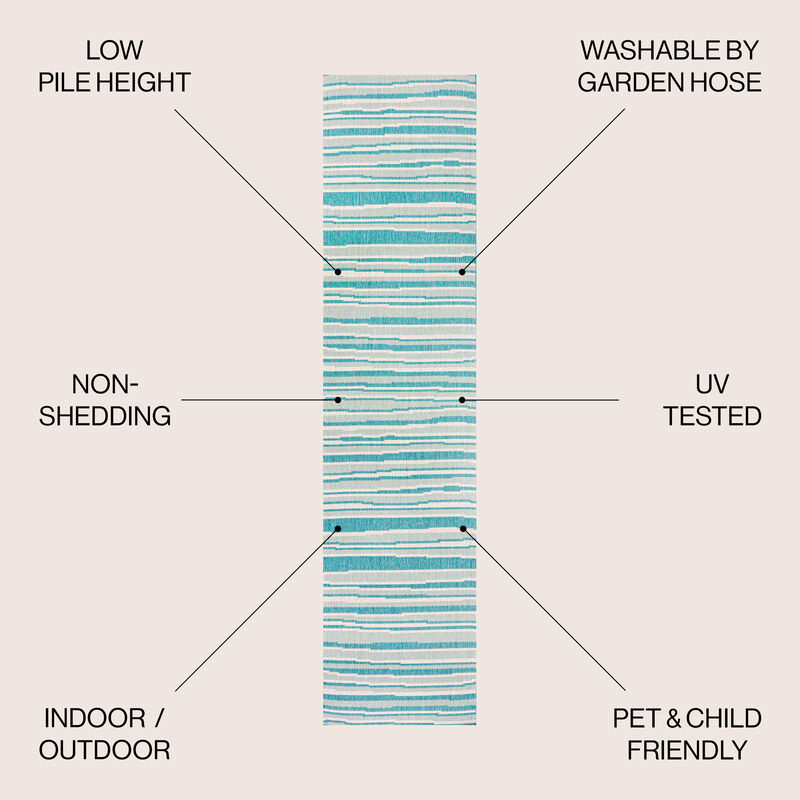 Castara Wavy Stripe Modern Indoor/Outdoor Area Rug