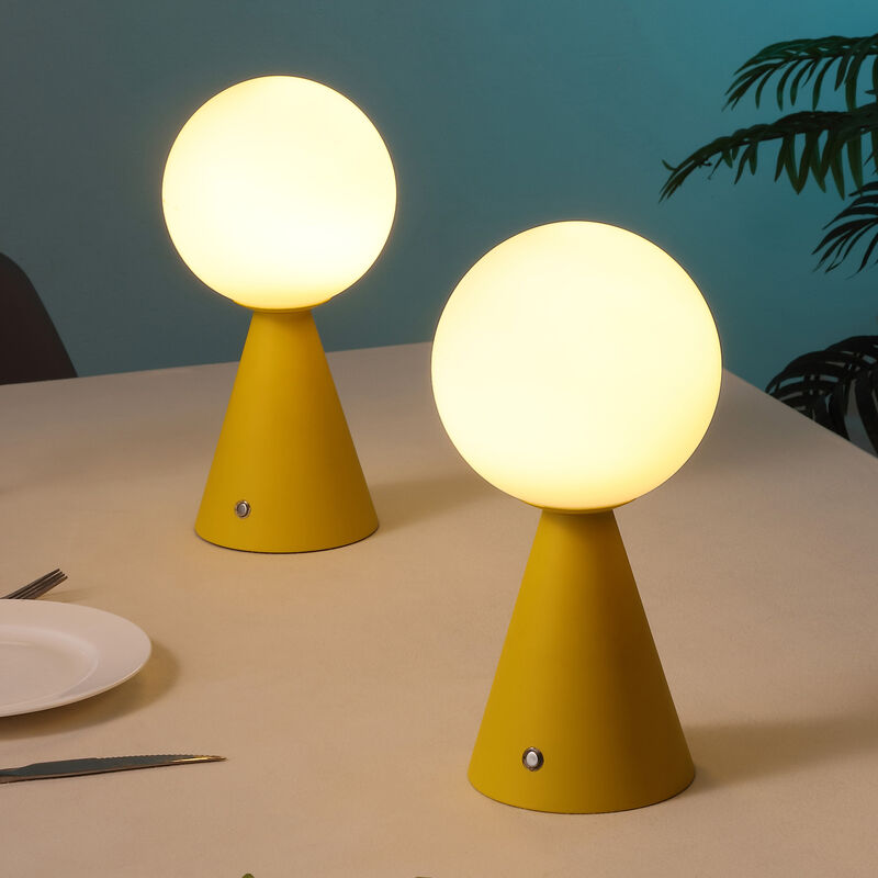 Macie 11.75" Modern Minimalist Globe Rechargeable/Cordless Dimmable Integrated LED Table Lamp with Touch Sensor