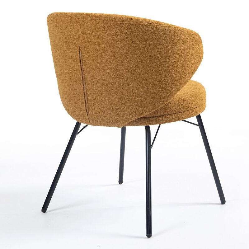 Glamour Home Set of 2 Barclay Brown Fabric Dining Chair with Black Iron Legs