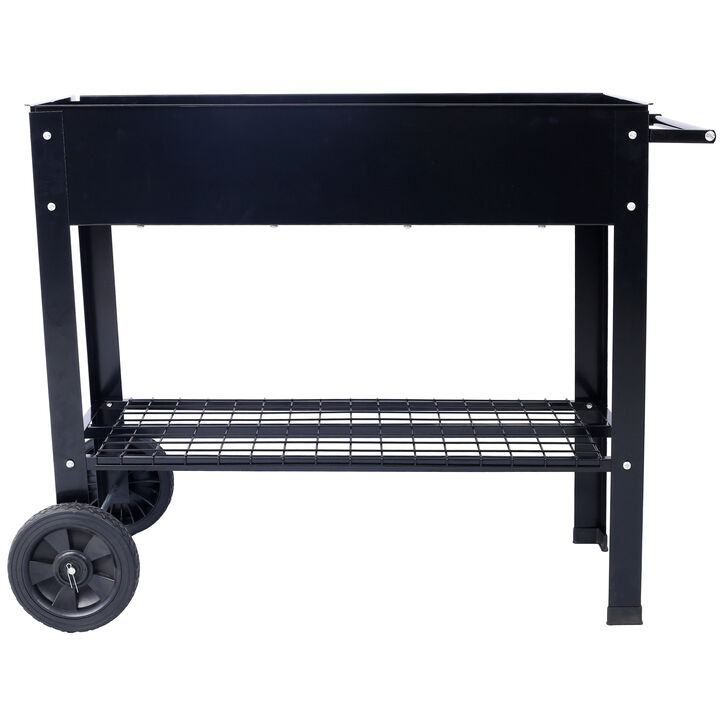 Streamdale Elevated Metal Planter Mobile, Ergonomic, Black
