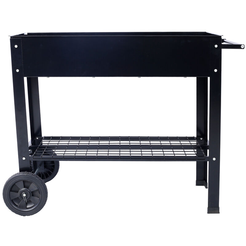 Streamdale Elevated Metal Planter Mobile, Ergonomic, Black image number 1