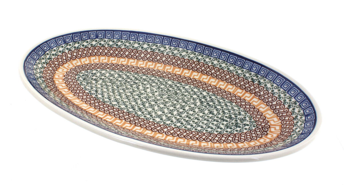 Blue Rose Polish Pottery Teresa Oval Platter
