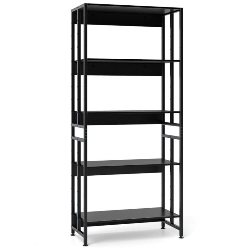 Hivvago 5-Tier Bookshelf with Adjustable and Tiltable Shelves