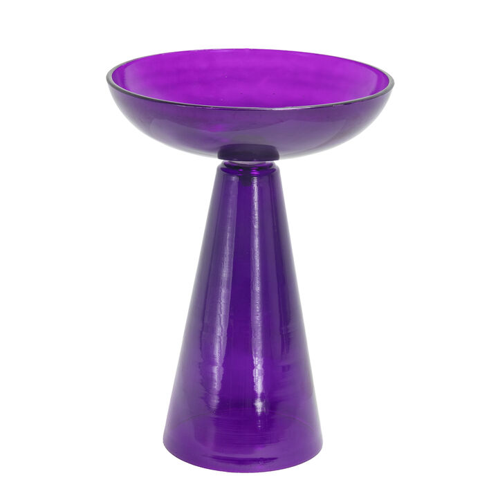 Glass Pedestal Bird Bath
