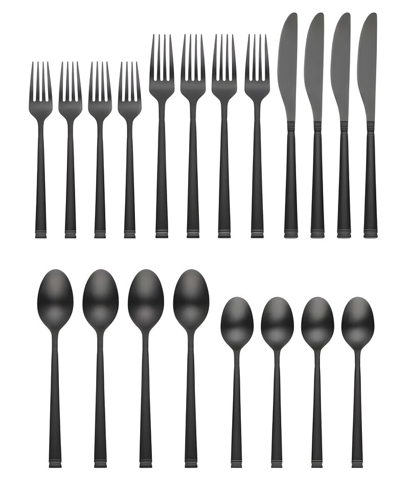 Cambridge 510020CPG12DS Emmy Black Satin 20-Piece Flatware Set image number 4
