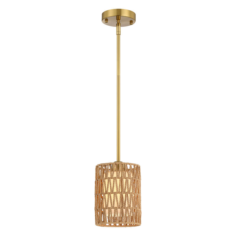 15" Modern Boho Rattan Mini Pendant Light image number 0