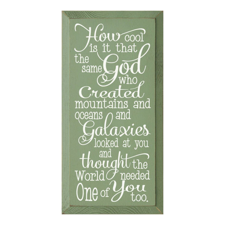 Faith Quote Wood Sign God Created Mountains Oceans and You Rustic Wall Plaque