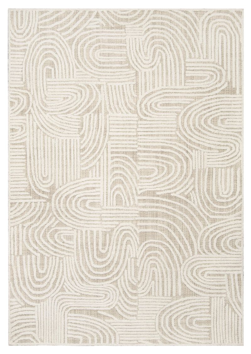 Maisie Cream and Ivory Textured Tribal Rug image number 1
