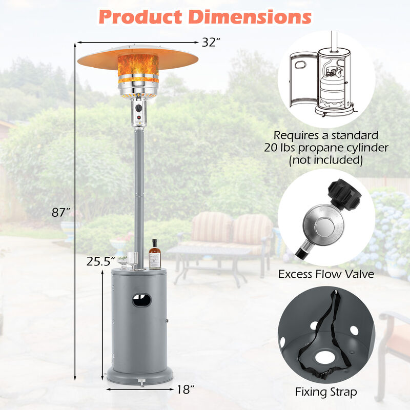 50000 BTU Propane Patio Heater with Round Table Design
