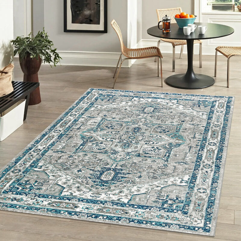 Modern Vintage Medallion Indoor Area Rug