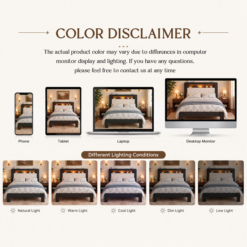 Surp Queen Platform Bed Frame image number 7