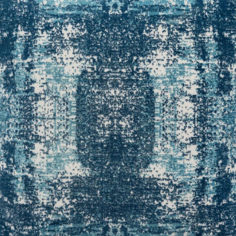 Hivvago 18 Inch Blue Abstract Pouf Ottoman