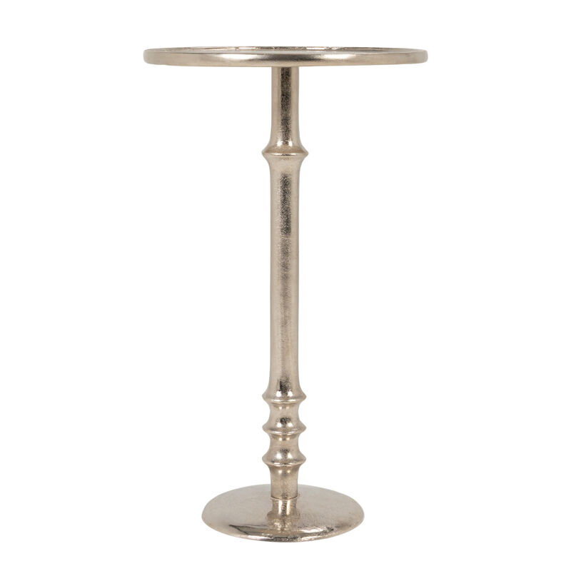 Round Metal Pedestal Accent Table, Gold Finish image number 3