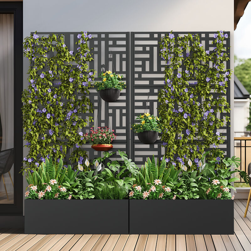 71*35.5 Metal Planter Box with Trellis image number 3