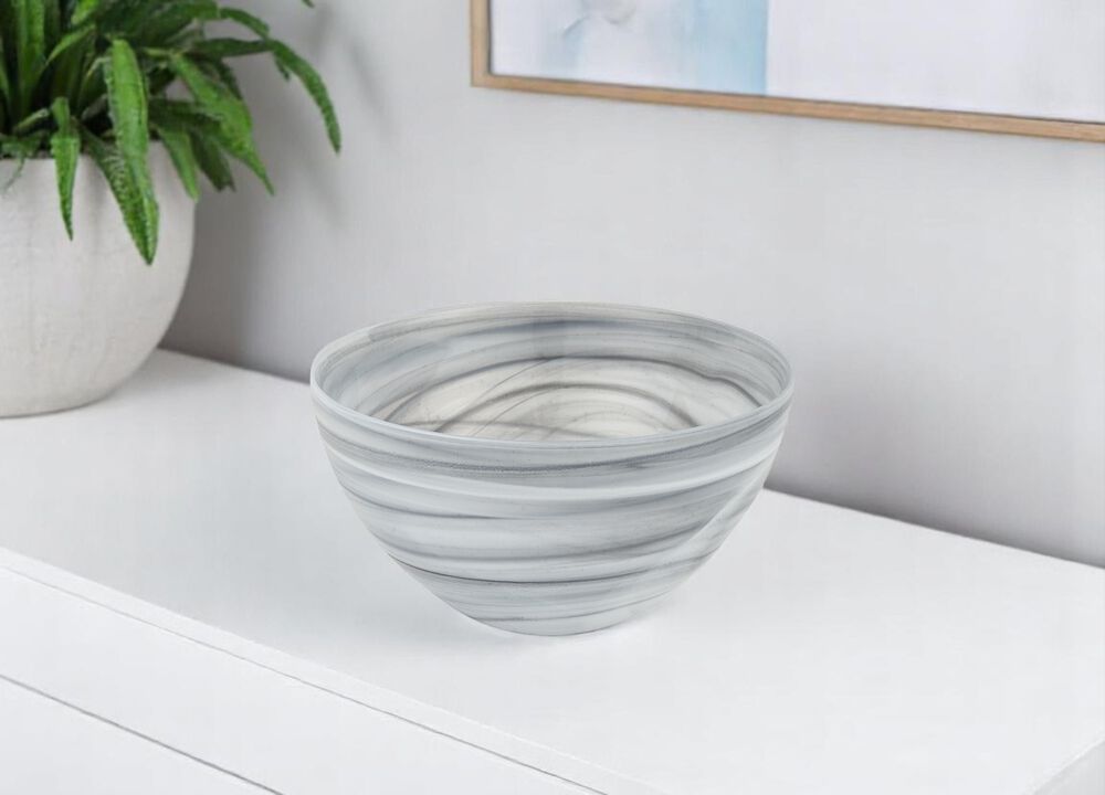 HomeRoots 6" Alabaster Glass Round Candy or Nut Bowl