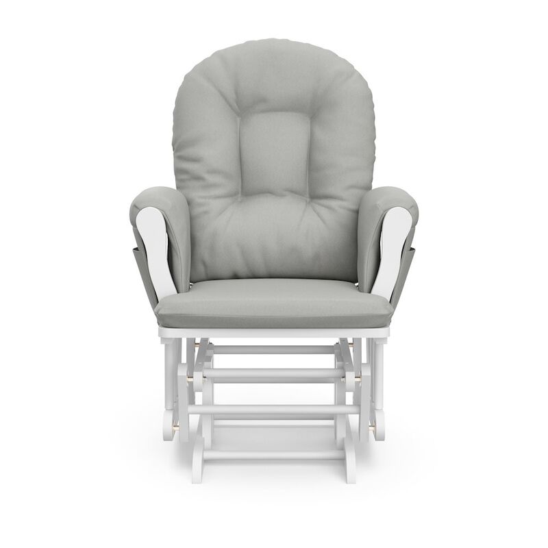 Storkcraft Hoop Glider and Ottoman - White with Light Gray