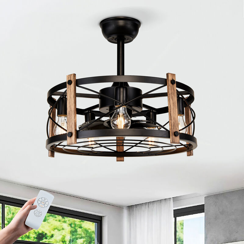 ELEMENT ACE Modern Cage Ceiling Fan with Remote Control and Quiet Reversible Motor for Year-Round Airflow Comfort image number 1