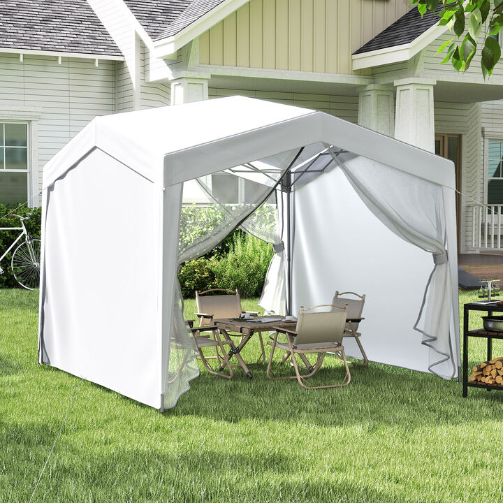 Outdoor Pop Up Canopy Tent  with 4 Mesh Sidewalls and Wheeled Carry Bag