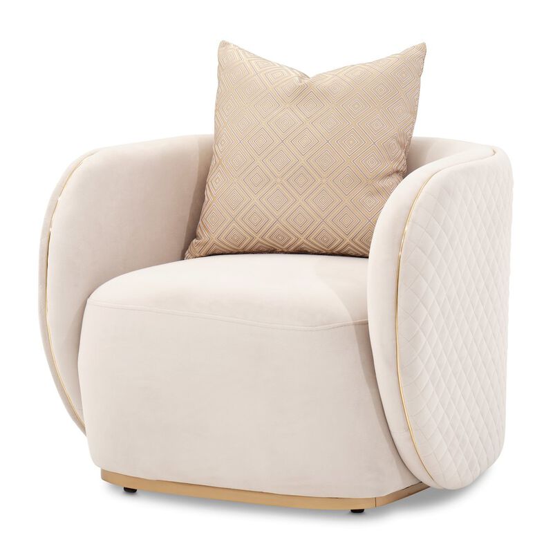 Michael Amini Ariana Accent Chair - Beige/Gold
