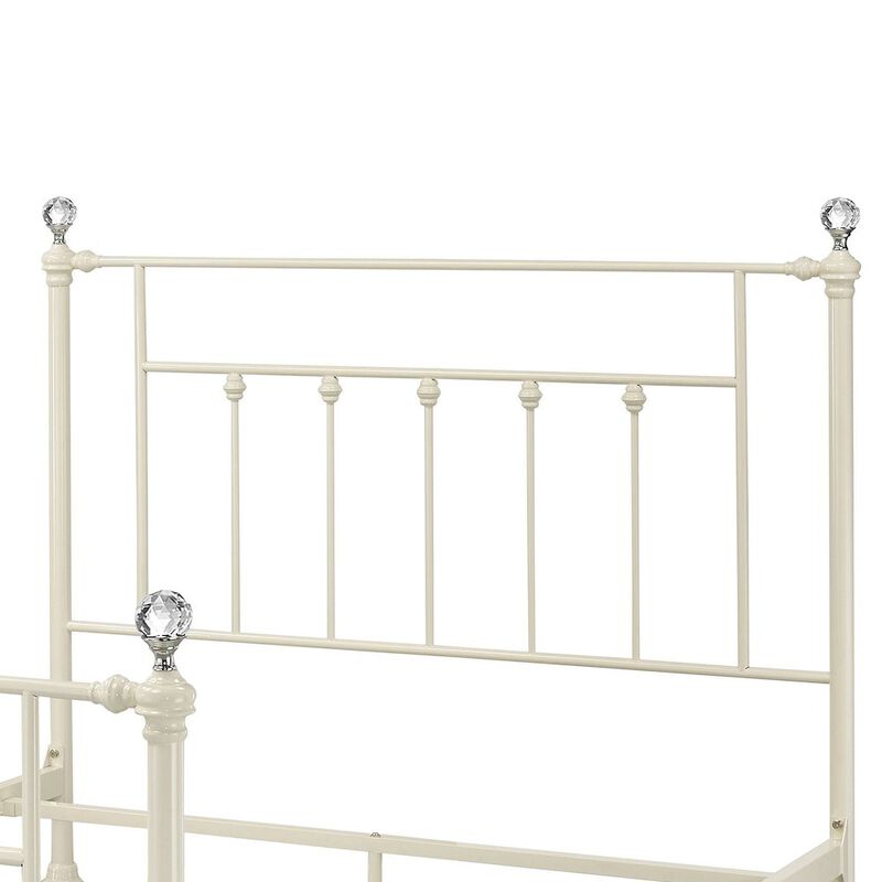 Simple Relax Metal and Acrylic Full Size Bed in White image number 2