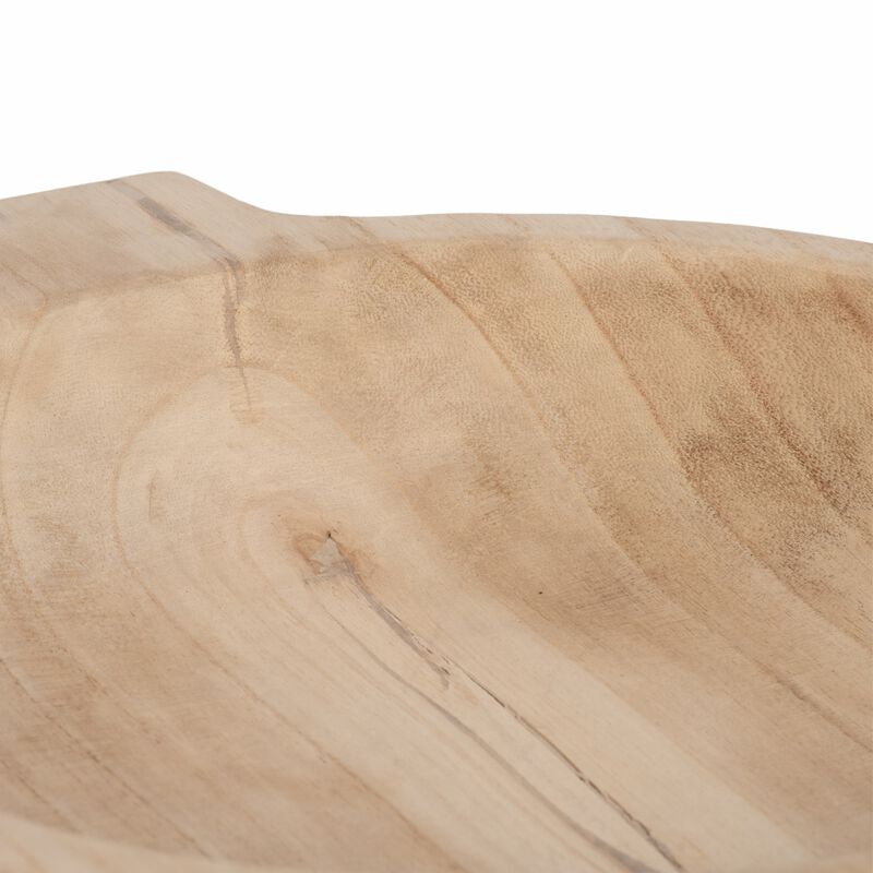 16" Round Wood Bowl With Handles, Natural image number 3