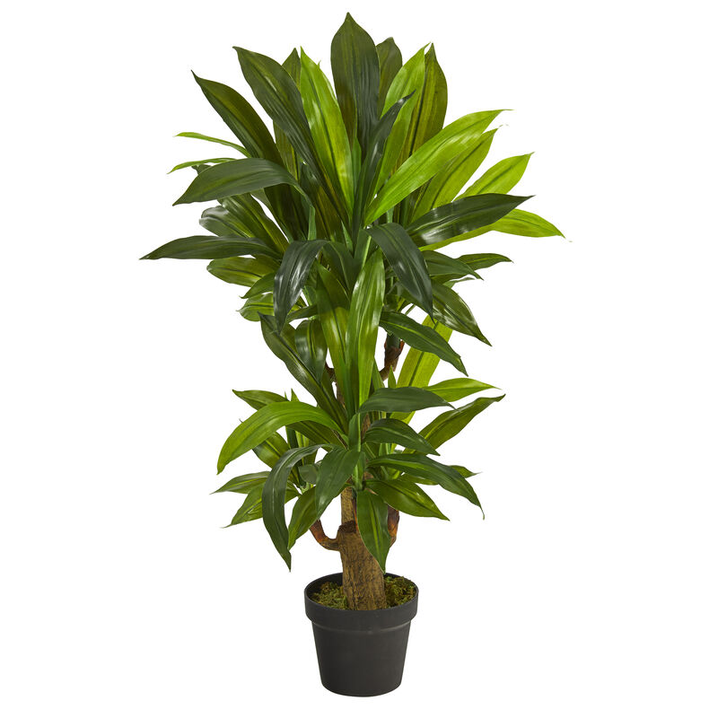 Hivvago 3' Corn Stalk Dracaena Artificial Plant (Real Touch)