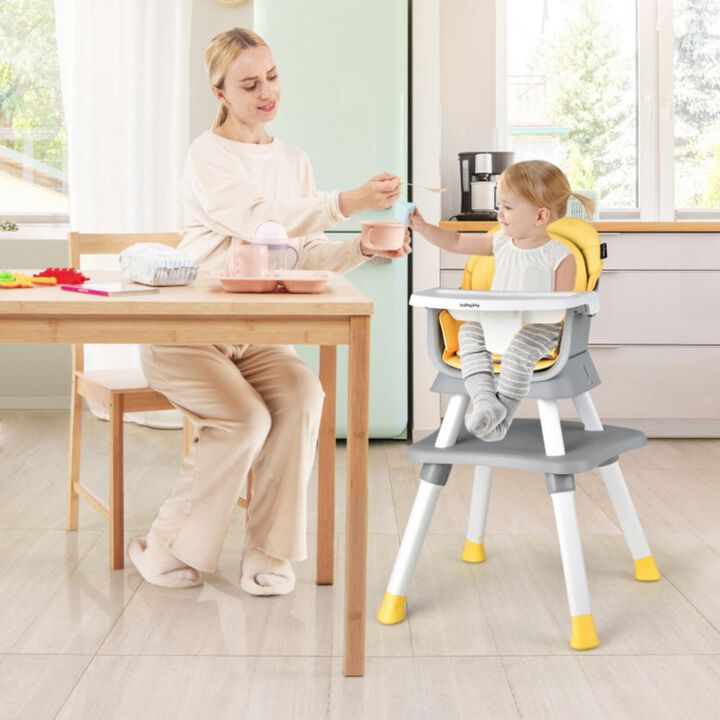 Hivvago 6-in-1 Convertible Baby High Chair with Adjustable Removable Tray