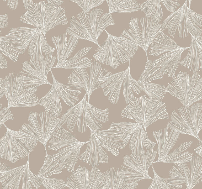 Ginkgo Toss Silver Wallpaper