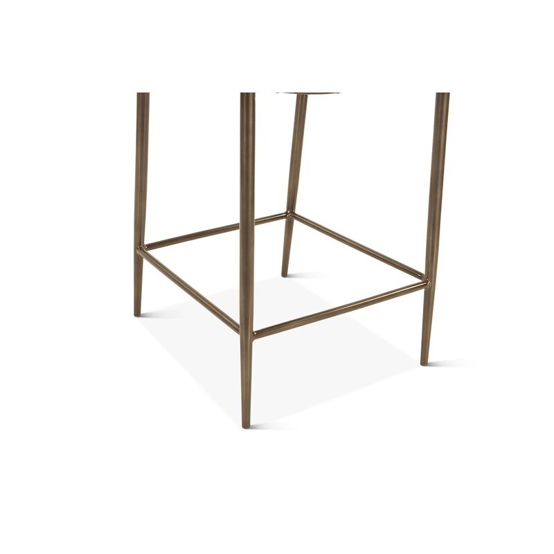 World Interiors Lund 17" Counter Chair in Tobacco Buffalo Leather with Iron image number 2