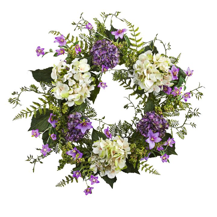 HomPlanti 24'' Hydrangea Berry Wreath